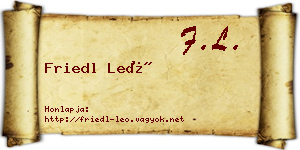 Friedl Leó névjegykártya